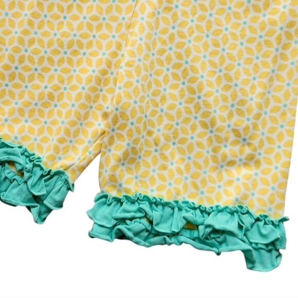 Matilda Jane Girls Yellow Green Square Sunshine Double Ruffle Shorties Size 10 - Picture 6 of 9
